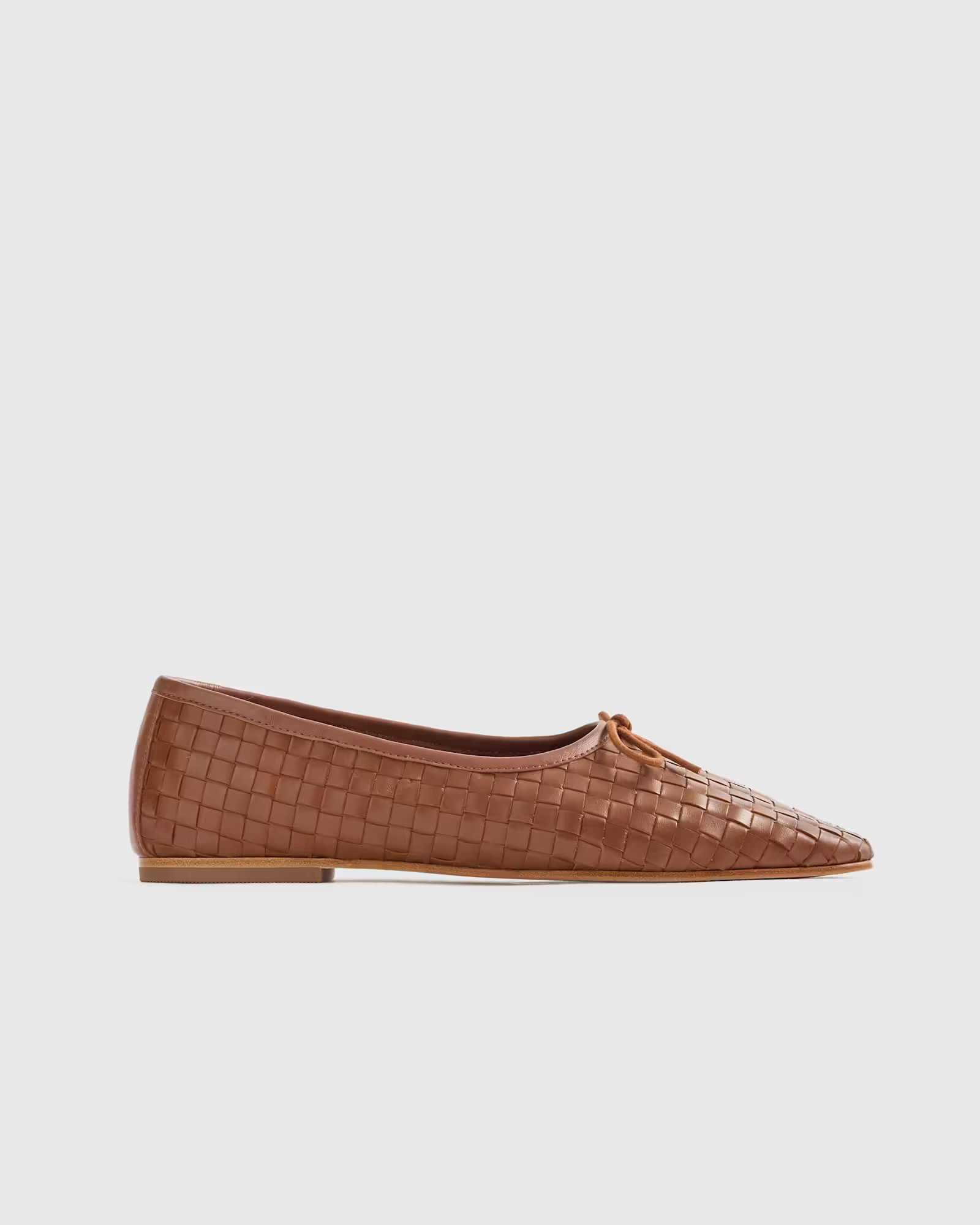 Italian Leather Handwoven Square Toe Ballet Flat | Quince