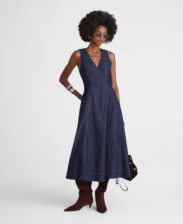 V-Neck Circle Midi Dress | Madewell | Madewell