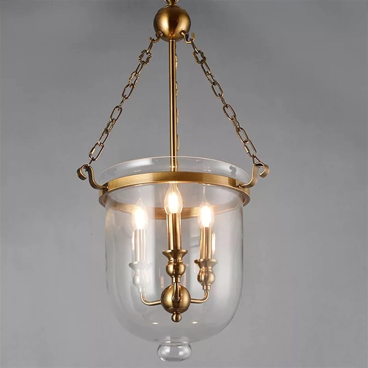 AUI Classical Loft LED Pendant Lights Iron Chain Gold Lamp Body Bed Lamp 3 Bulbs Restaurant Parlo... | Amazon (US)