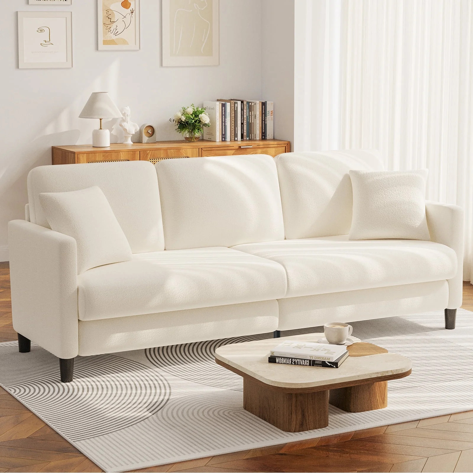 83" Comfortable Upholstered Sofa, 3 Seater Couch for Living Room, Neche Big Loveseat with Extra D... | Walmart (US)
