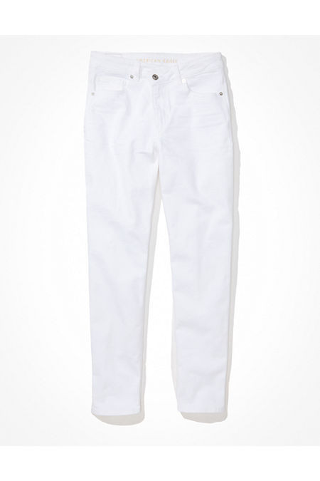 AE Stretch Mom Jean Women's Bright White 16 Regular | American Eagle Outfitters (US & CA)