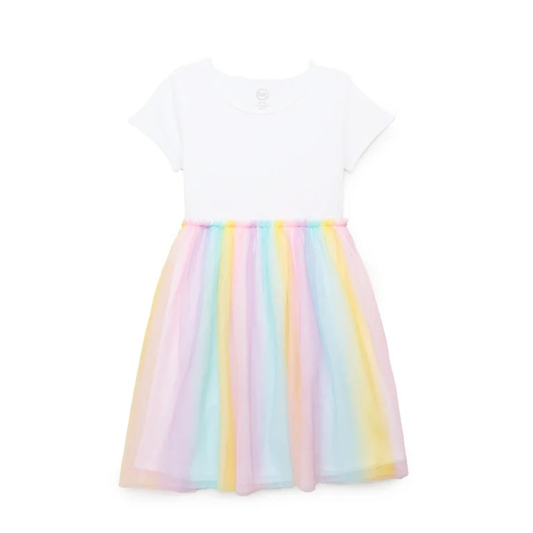 Wonder Nation Girls Short Sleeve Tutu Dress, Sizes 4-18 & Plus | Walmart (US)