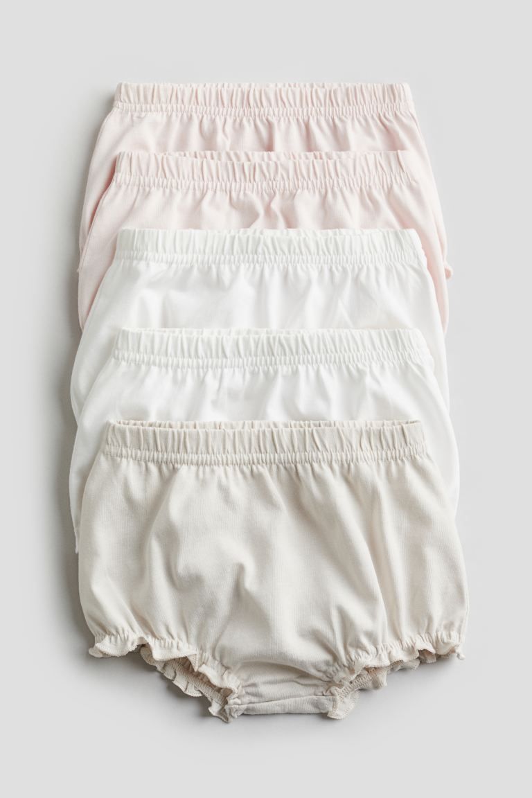 5-pack Cotton Jersey Bloomers - Light pink/light beige - Kids | H&M US | H&M (US + CA)