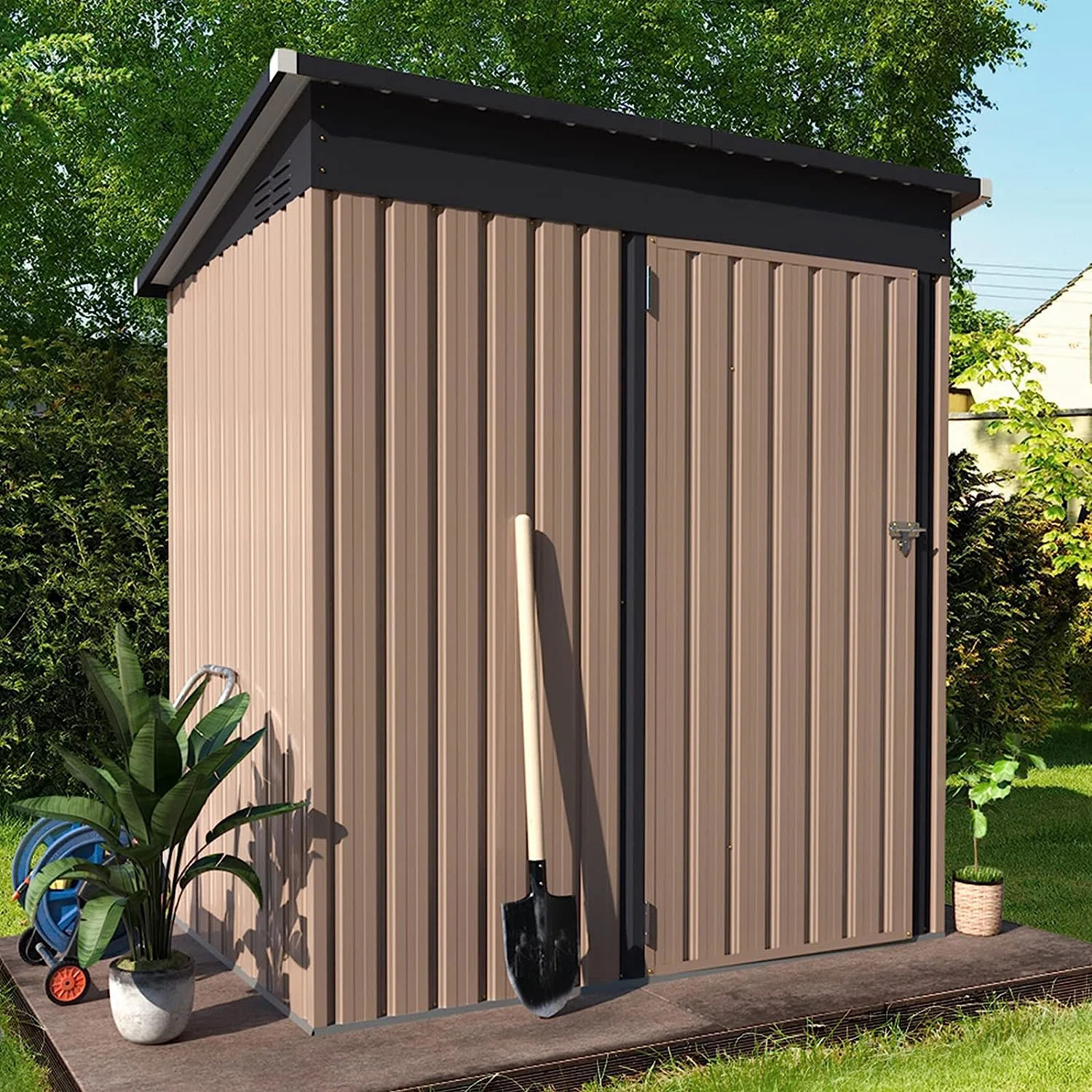 5 ft. W x 3 ft. D Metal Lean-To Storage Shed | Wayfair North America