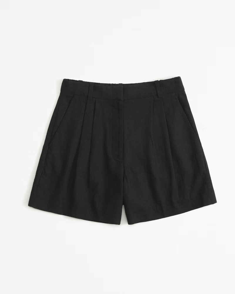 Women's A&F Sloane Tailored Linen-Blend Short | Women's | Abercrombie.com | Abercrombie & Fitch (US)
