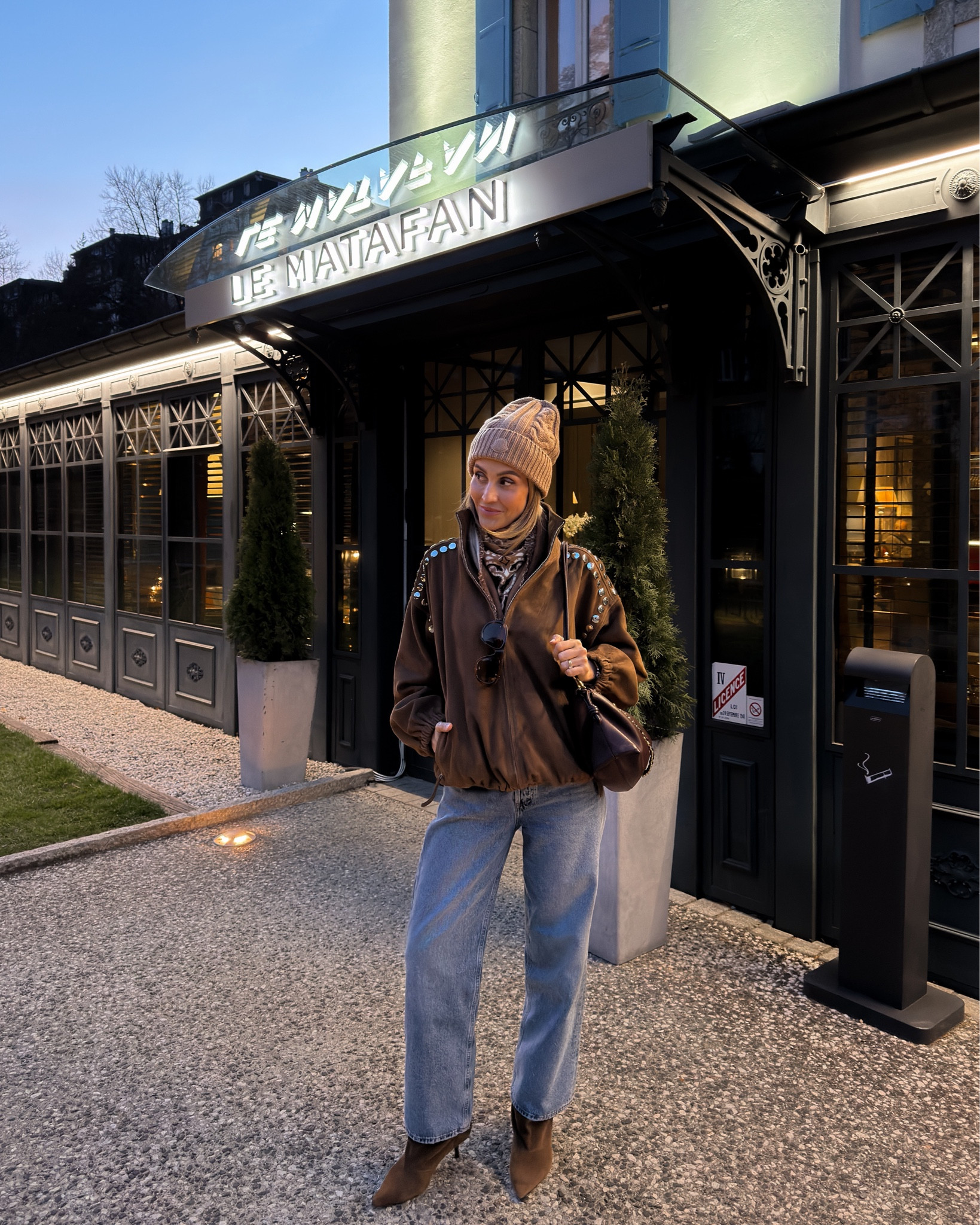 What I wore to dinner at Le Matafan - agolde jeans, wideleg high waist and slight crop (perfect for spring!) new studded suede jacket size 36 - tee and cashmere scarf - Zara suede booties 

#LTKootd #LTKOver40 #LTKSeasonal