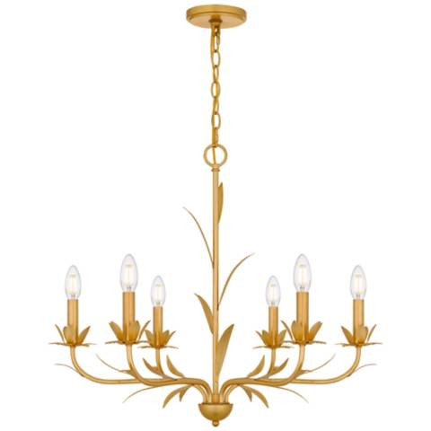 Maria 6-Light Gold Leaf Chandelier - #2064E | Lamps Plus | Lamps Plus