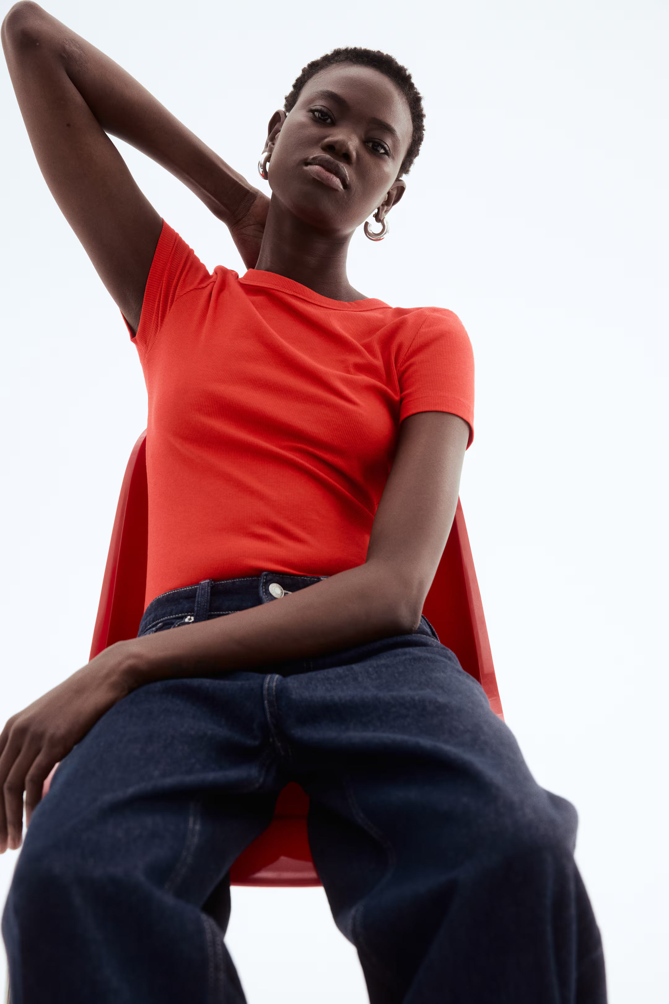 Ribbed Modal-blend T-shirt | H&M (US + CA)