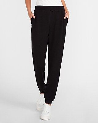 High Waisted Heavyweight Stretch Knit Jogger Pant | Express