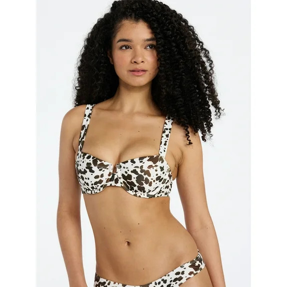 No Boundaries Zebra Print Underwire Bikini Top, Women’s XXS-XXL | Walmart (US)