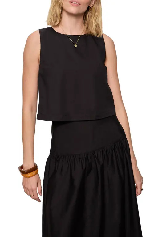 Sanctuary The Desired Summer Cotton Crop Top in Black at Nordstrom, Size Medium | Nordstrom