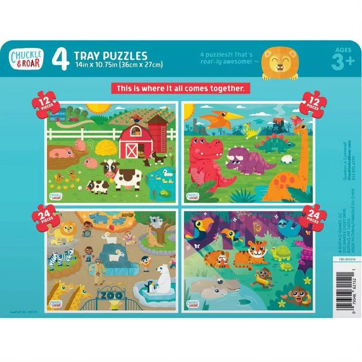 Chuckle & Roar Tray Kids Puzzles 4pk | Target