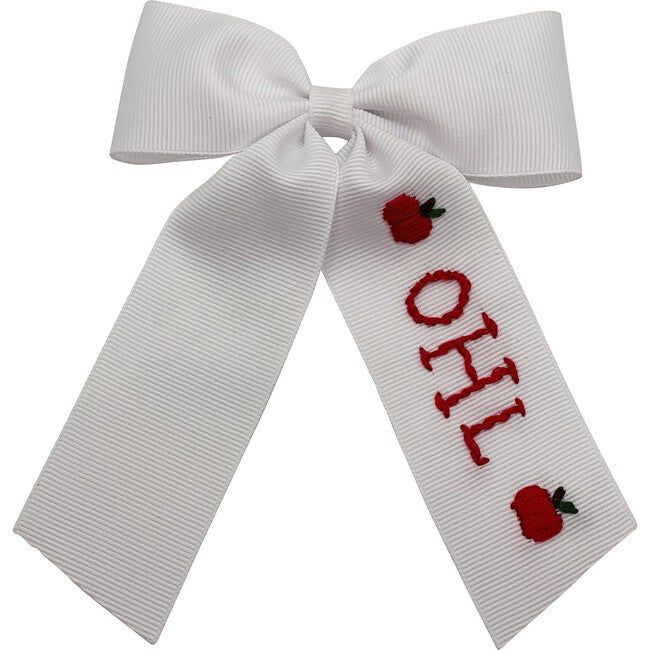 Apple Name Bow, White | Maisonette