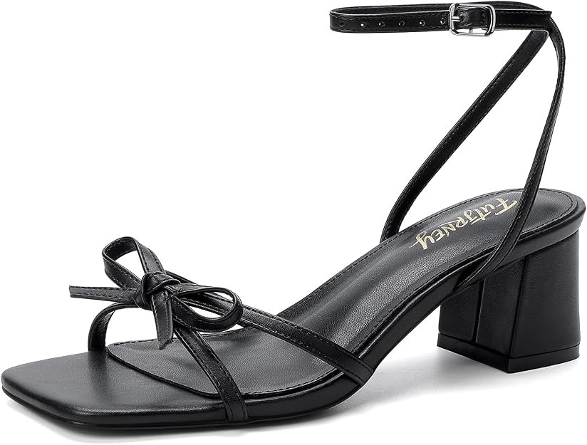 Block Chunky, Square Open Toe, Dress Sandals, Wedding Party | Amazon (US)