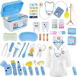 Medical Kit for Kids - 35 Pieces Doctor Pretend Play Equipment, Toy Doctor Kit for Kids, Doctor P... | Amazon (US)
