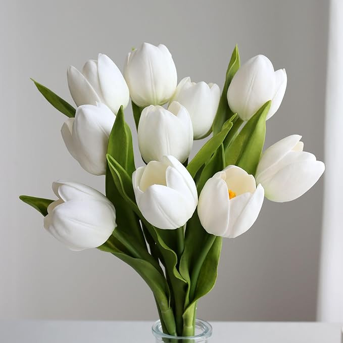 10Pcs Fake Tulips Artificial Flowers Bouquet That Look Real,Tulipanes Artificiales para Decoracio... | Amazon (US)