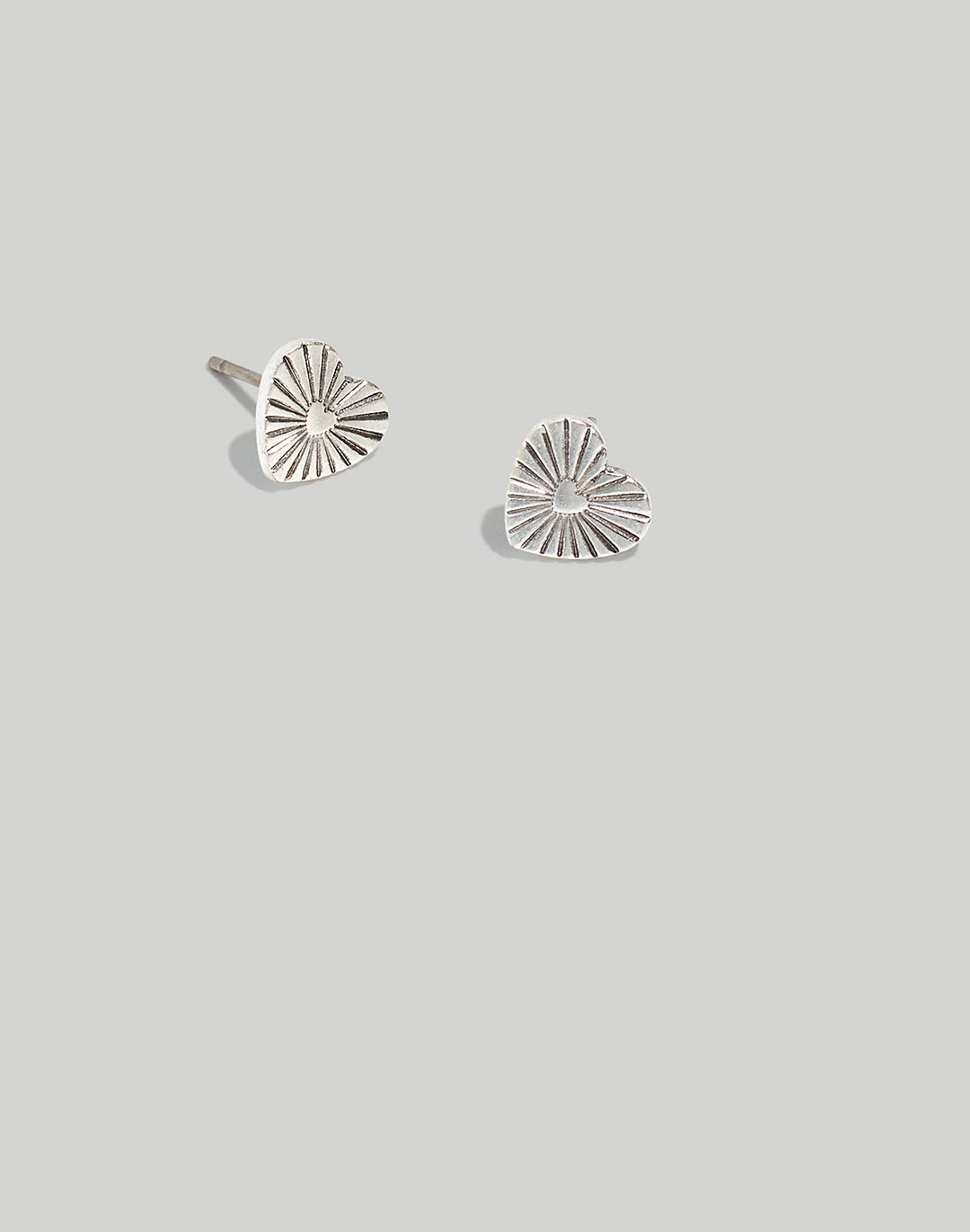 Etched Heart Stud Earrings | Madewell