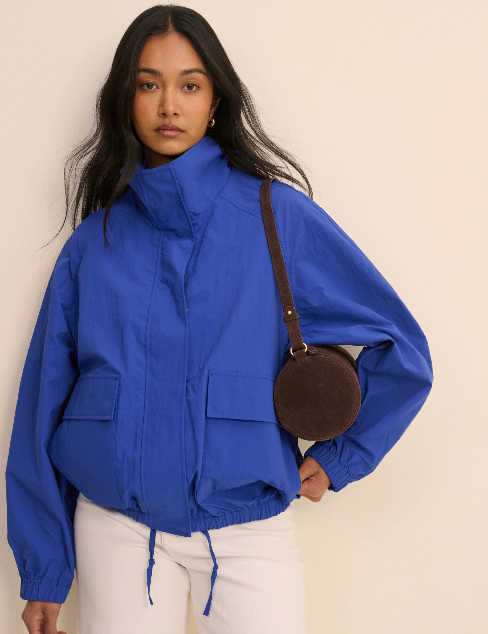 Cobalt Blue Funnel Neck Jacket | Nobody's Child