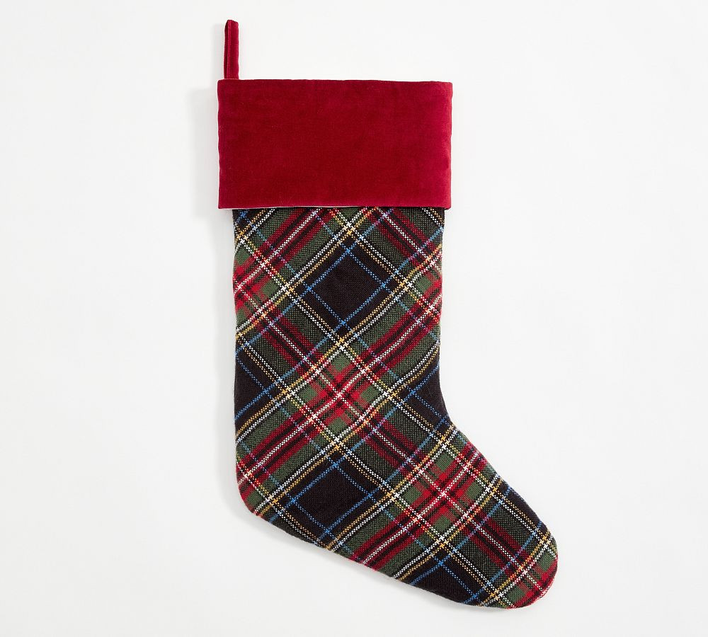 Plaid Stockings, Medium, Anthony/Black | Pottery Barn (US)