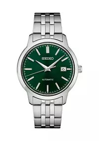 Seiko Essentials Stainless Steel Green Dial Watch | Belk