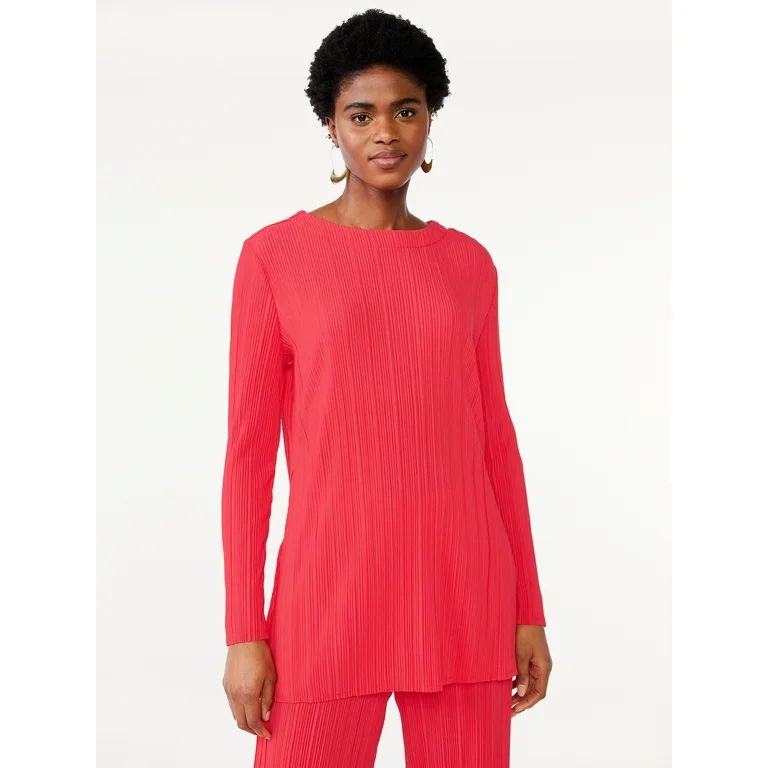 Scoop Women's Crinkle Knit Tunic Top, Sizes XS-XXL | Walmart (US)