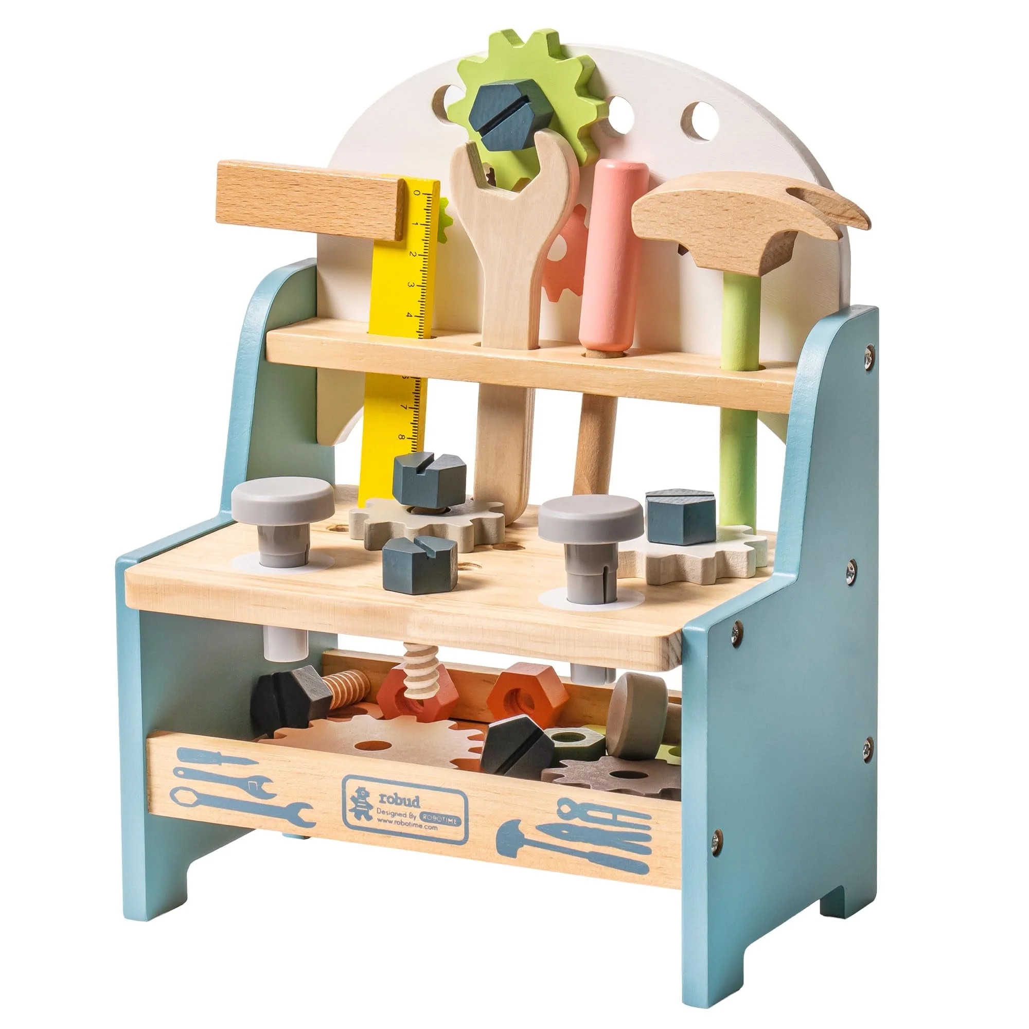 JoyStone Wooden Tool Bench Toy, Mini Workbench Pretend Play Set with Tools & Screws, Develop Fine... | Walmart (US)
