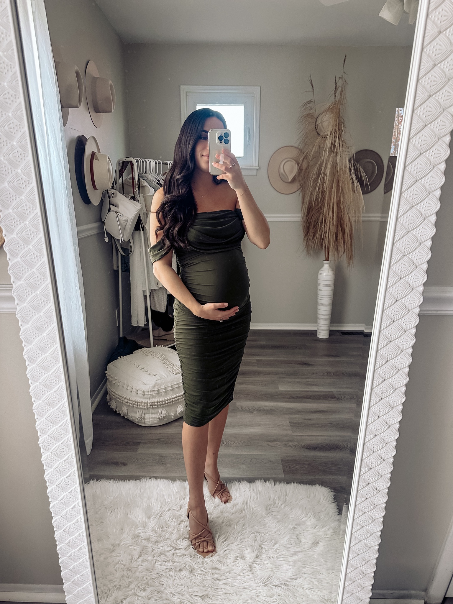 Bump friendly wedding guest dress and only 50$! Can’t beat that! Wearing size S and it’s super stretchy and comfy! 

#LTKBump #LTKFindsUnder50 #LTKWedding