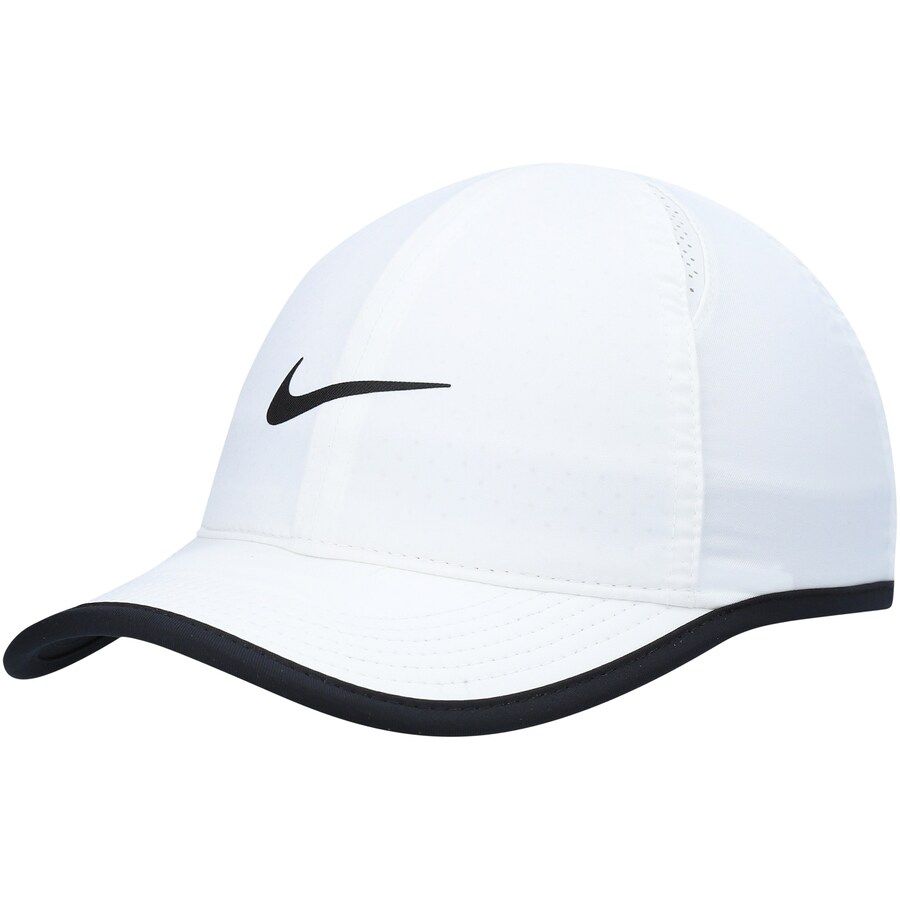 Nike Youth Featherlight Performance Adjustable Hat - White/Black | Lids
