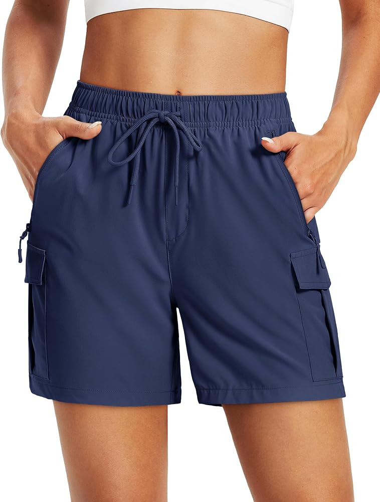 MAGCOMSEN Women's 5'' Hiking Cargo Shorts UPF 50 Quick Dry Lightweight Athletic Golf Outdoor Summ... | Amazon (US)
