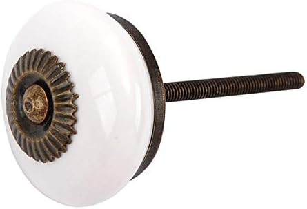 6Pcs Vintage White Drawer Knobs, 1.4” Hand Painted Round Plain Ceramic Kitchen Hardware Cabinet Pull | Amazon (US)