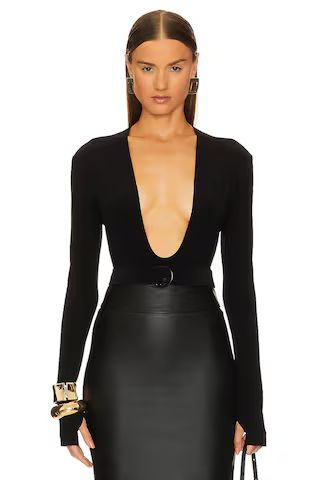 Long Sleeve Deep U Neck Bodysuit
                    
                    Norma Kamali | Revolve Clothing (Global)