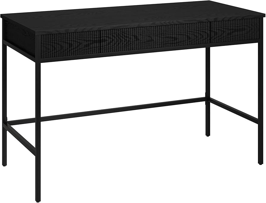 Henn&Hart 48'' Fluted Mid-Century Modern Rectangular Wooden Home Office Desk Computer Desk Writin... | Amazon (US)