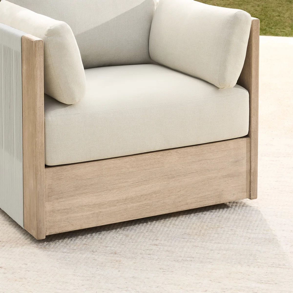 360\u00b0 Swivel Rope-Woven Solid Wood Outdoor Chair | Wayfair North America