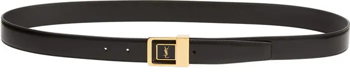 Monogram Buckle Leather Belt | Nordstrom