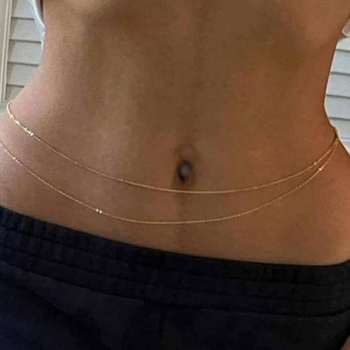 1pc Minimalist Double-Layered Chain Waist Belt, Women, For Date, Holiday, Gift, Daily Wear | SHEIN