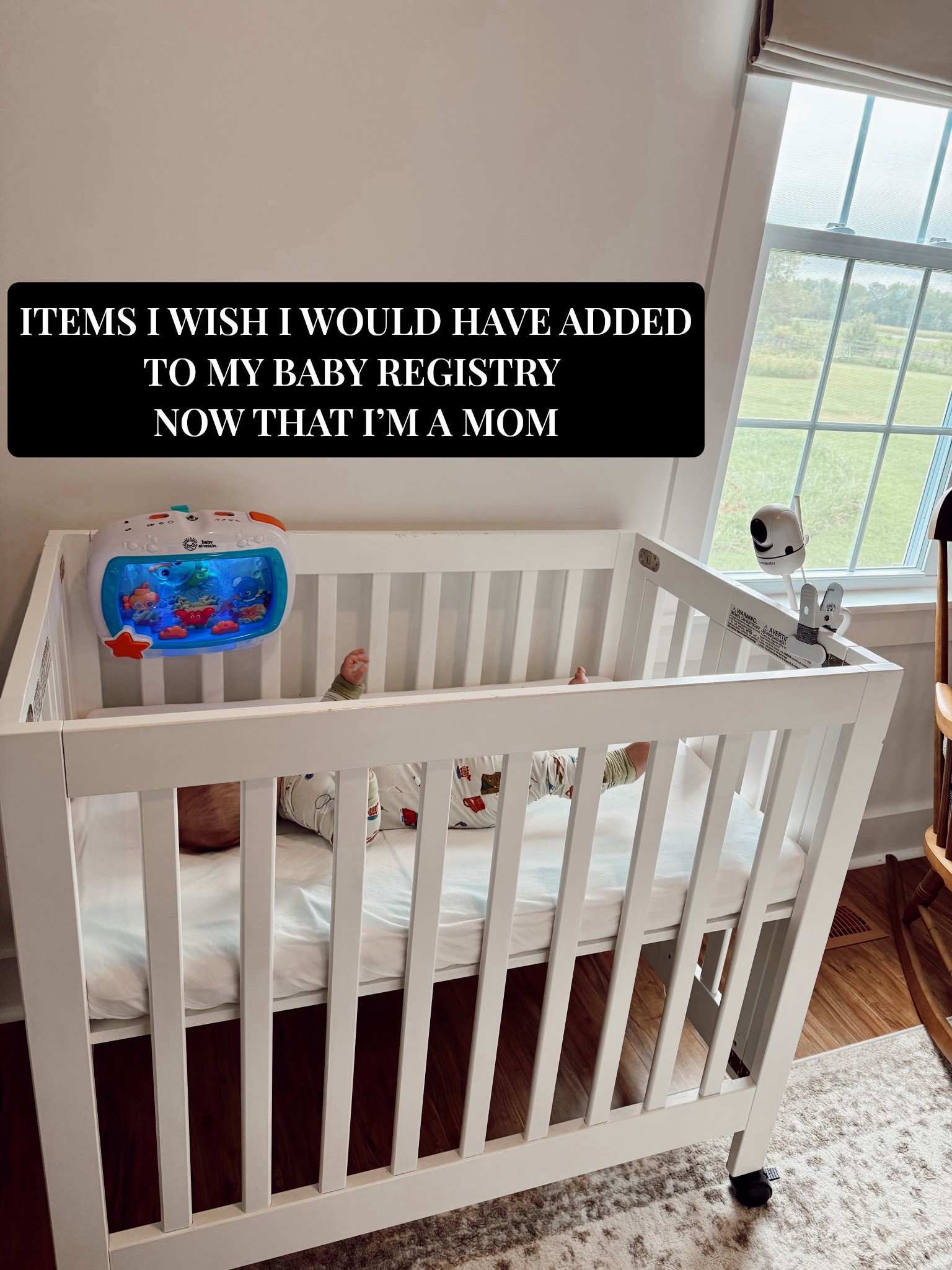 Baby items I wish I would have added to my baby registry, now that I’m a mom! 
This aquarium toy is great entertainment for baby without an actual screen. I have it strapped to the mini crib next to our bed, we never had a bassinet, as this mini crib is 10x better IMO (it also has wheels + it folds up for storage)!
Pro tip: put dog pads/chuck pads UNDER the crib sheet to act as a barrier between the sheet & the mattress! Easy clean up, all you have to do is change the sheet, no mess on the mattress pad!

#LTKHome #LTKFamily #LTKBaby