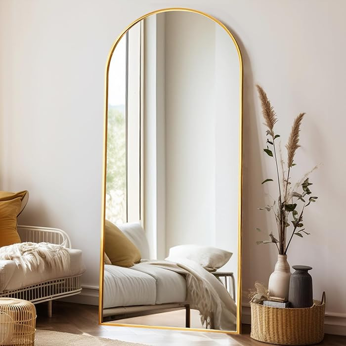 Rowjut Large 71"x30" Arched Full Length Mirror, Gold Mirrors Full Length Floor Mirror Standing fo... | Amazon (US)