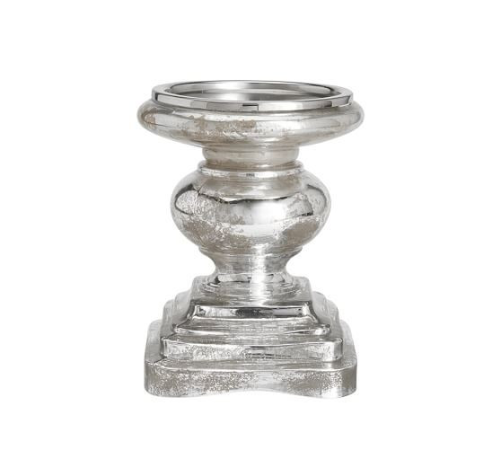 Antique Mercury Glass Pillar Holder | Pottery Barn (US)