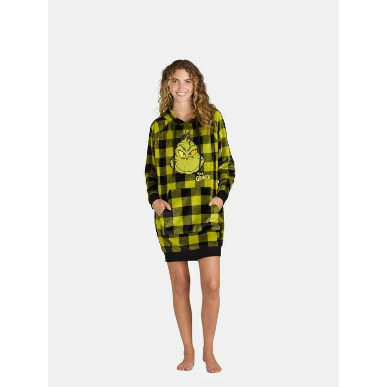 The Grinch Women’s Graphic Lounge Dress with Hood, Sizes XS-3X | Walmart (US)