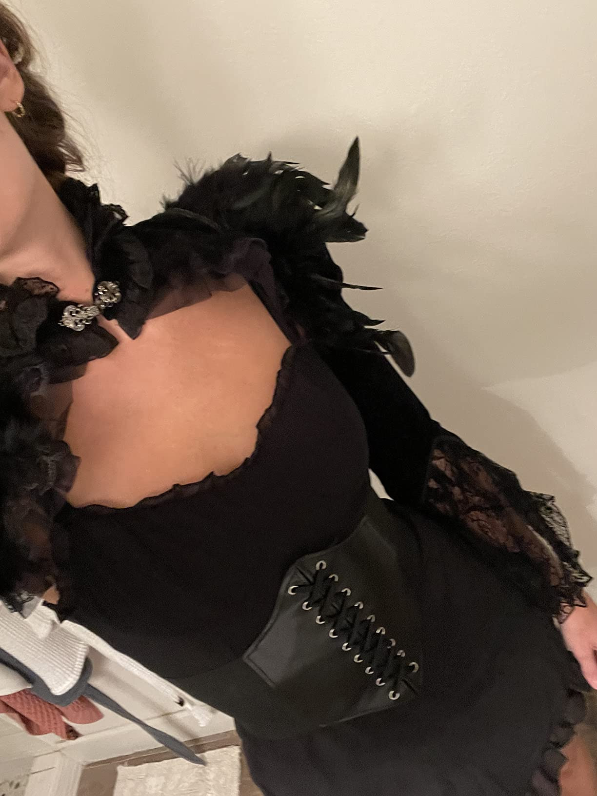 Alivila.Y Fashion Corset Womens Feather Steampunk Jacket Retro Bolero Vintage Shrug | Amazon (US)