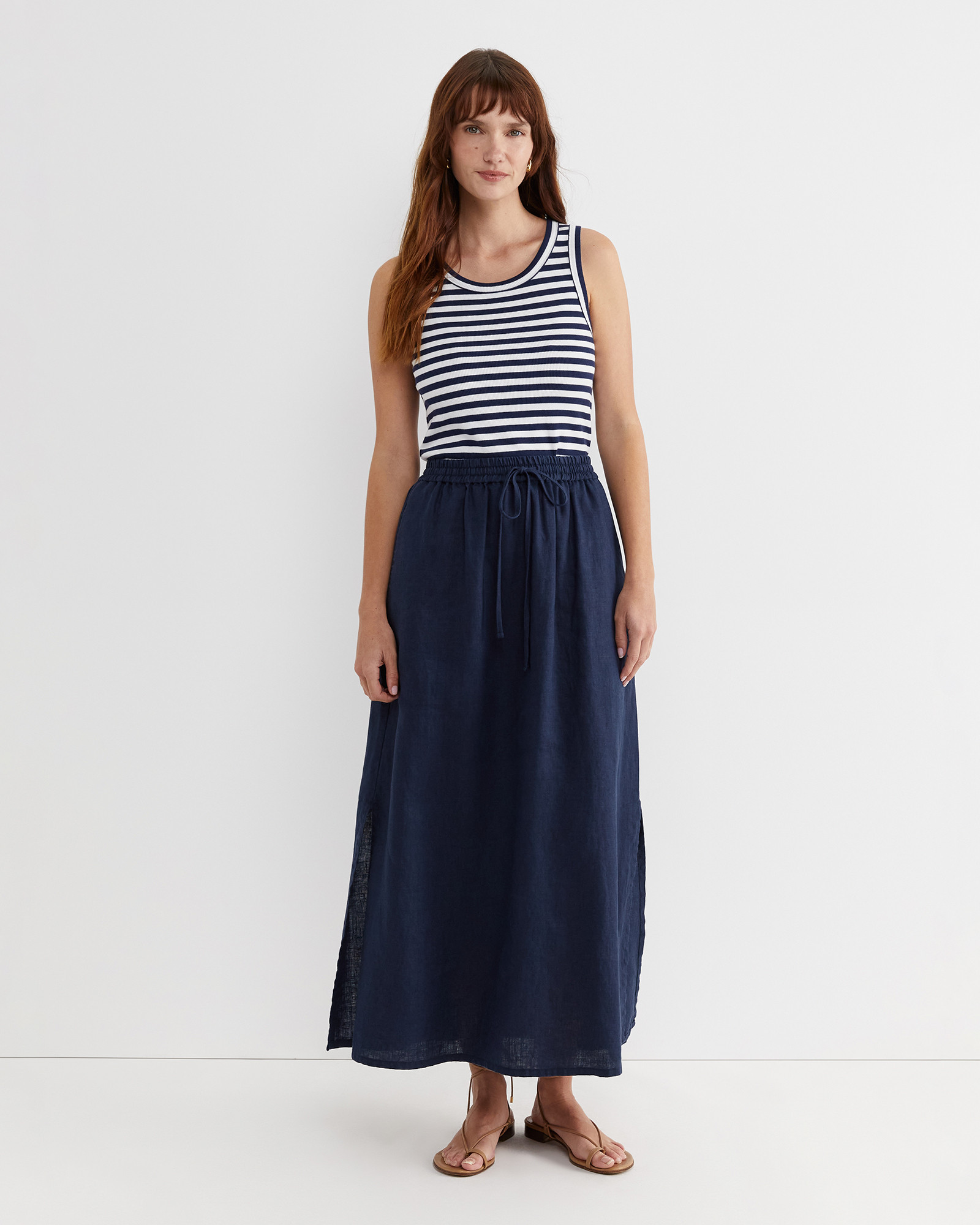 Lulu Linen Midi Skirt | Sportscraft (Australia)