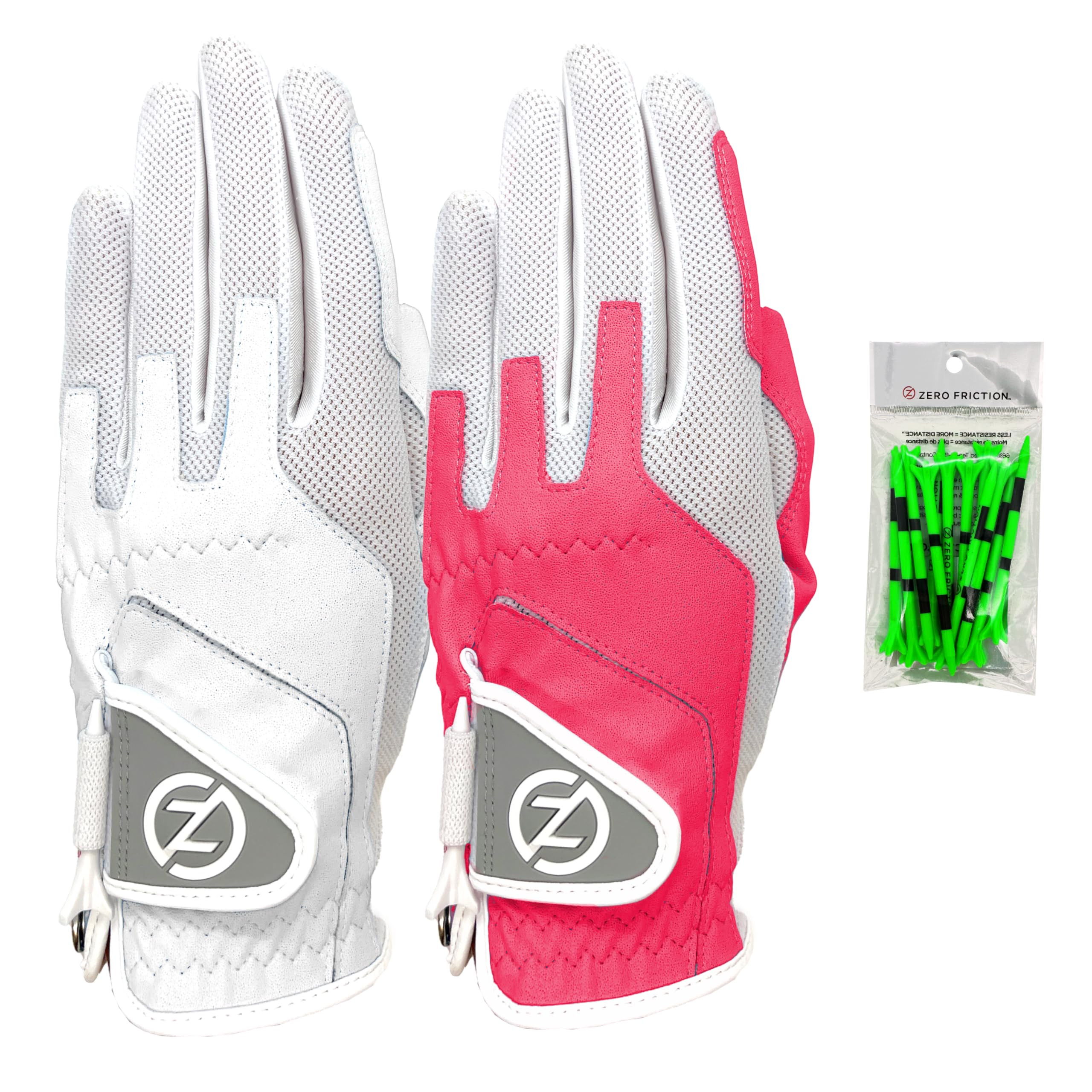 Zero Friction Ladies Compression-Fit Synthetic Golf Glove 2 Pack, Includes free tee pack, Univers... | Amazon (US)