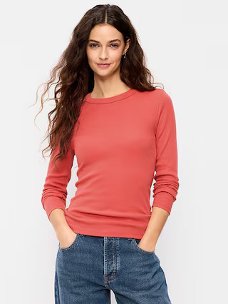 Snug Long-Sleeve Crew-Neck T-Shirt | Old Navy (US)