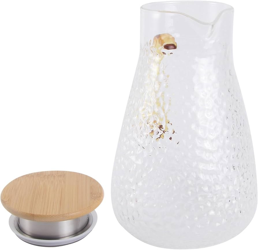 Zerodeko Stylish Glass Juice Pitcher Beverage Carafe for Tea Juice Water Heat and Cold Resistant ... | Amazon (US)