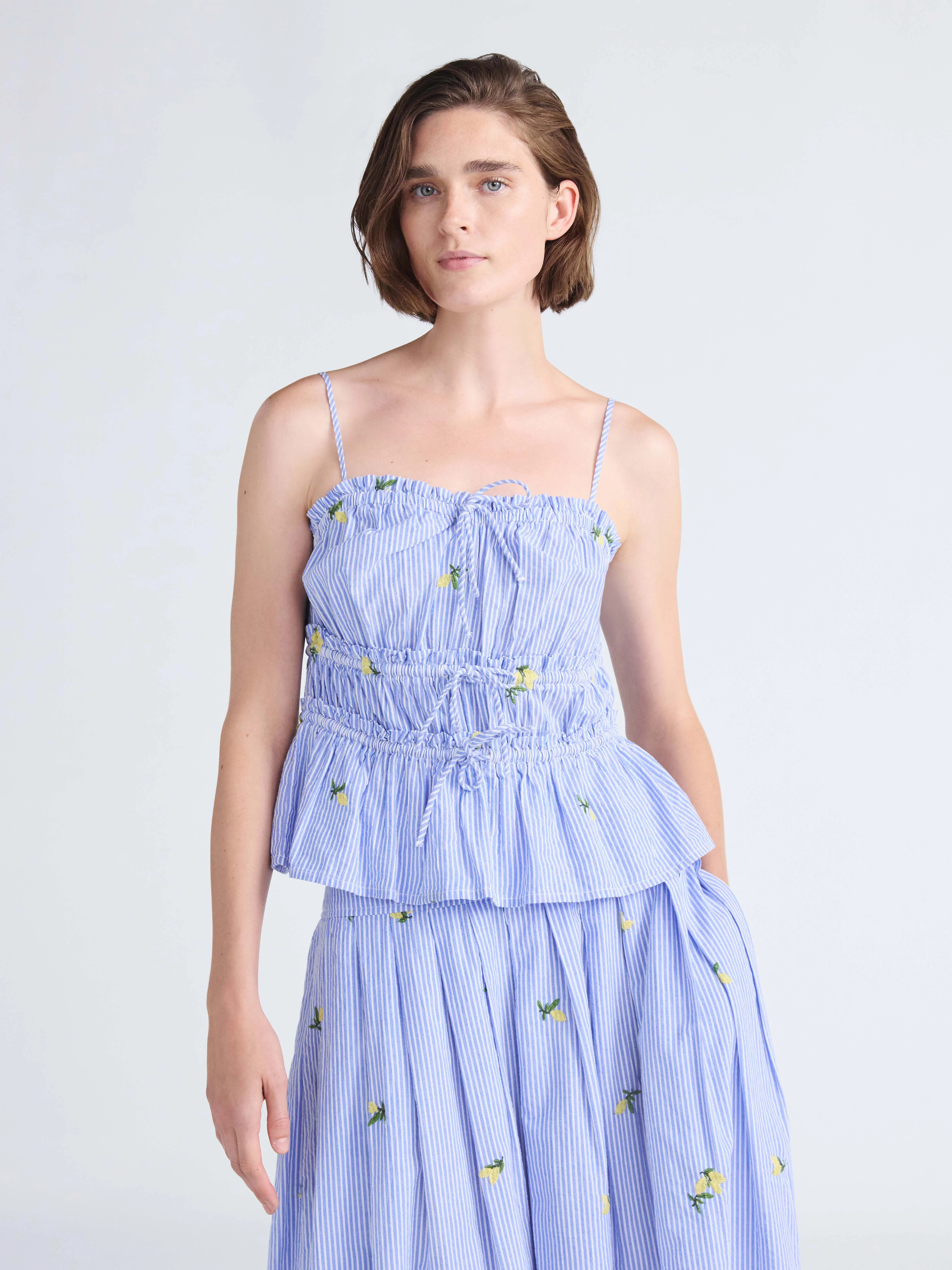 Free Assembly Women's Tiered Ruffle Cotton Sleeveless Top, Sizes XS-XXL | Walmart (US)