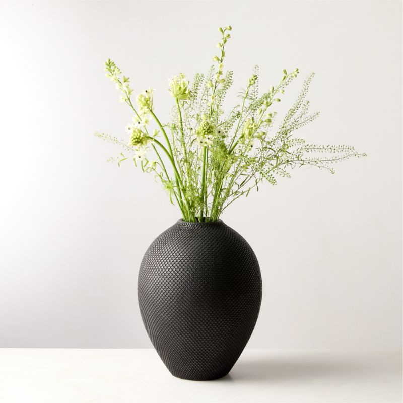 Cusco Textured Black Terracotta Vase Tall + Reviews | CB2 | CB2