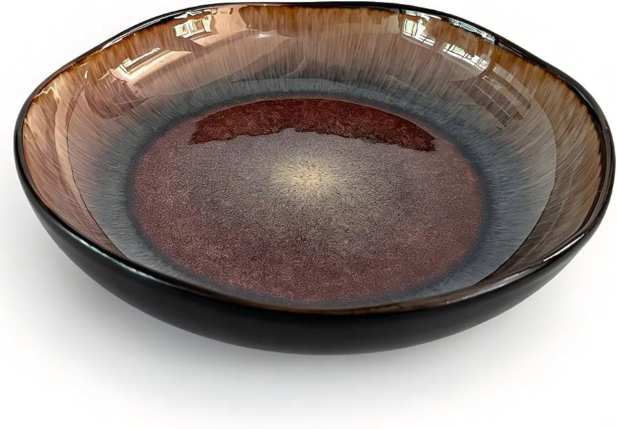 Decorative Bowls Large Ceramic Bowl fruit bowl\uff0cfront entryway bowl(brown) | Amazon (US)