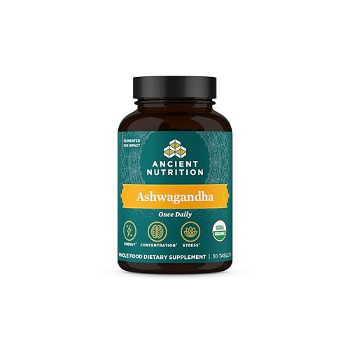 Ancient Nutrition Ashwagandha Tablets, Stress Relief, Supports Energy, Mental Clarity and Concentration, Reduces Fatigue and Anxiousness, Paleo and Keto Friendly, 30 Capsules | Amazon (US)