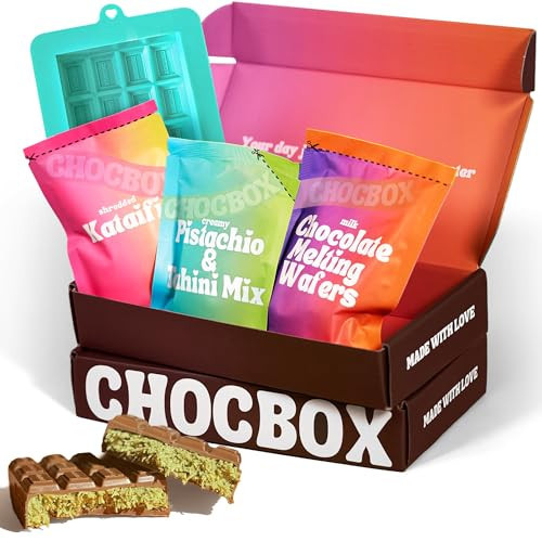 Chocbox Viral Dubai Milk Chocolate Bar Kit - Includes Chocolate Mold, Choc Wafers, Shredded Kataifi, Pistachio Cream - DIY Gift Box Dubai Kit - Great Gift | Amazon (US)