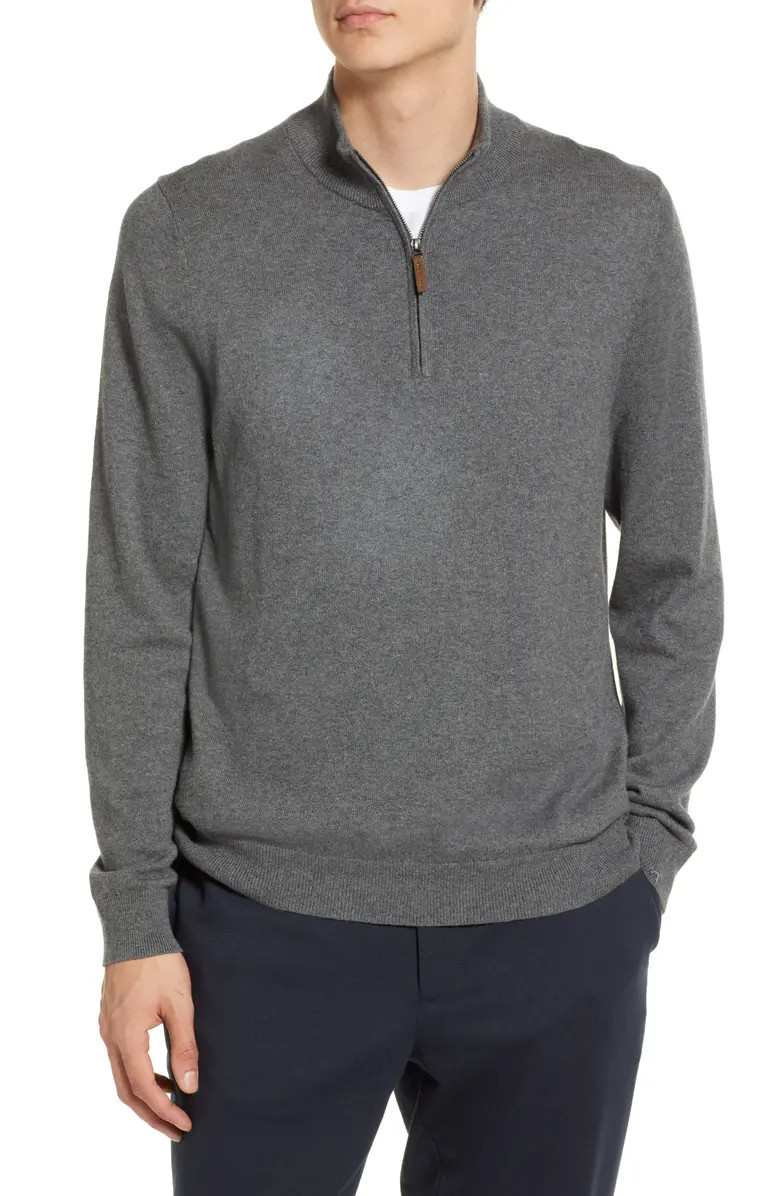 Half Zip Cotton & Cashmere Pullover Sweater | Nordstrom